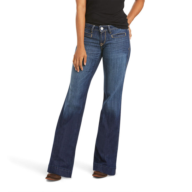 Pantalones Vaqueros Ariat Mid Rise Stretch Lucy Wide Leg Azules Oscuro Mujer - Chile 942-PIMKVZ